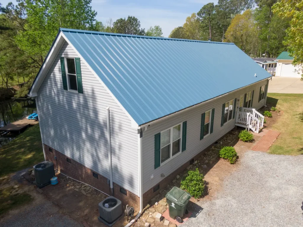 house with a metal roof