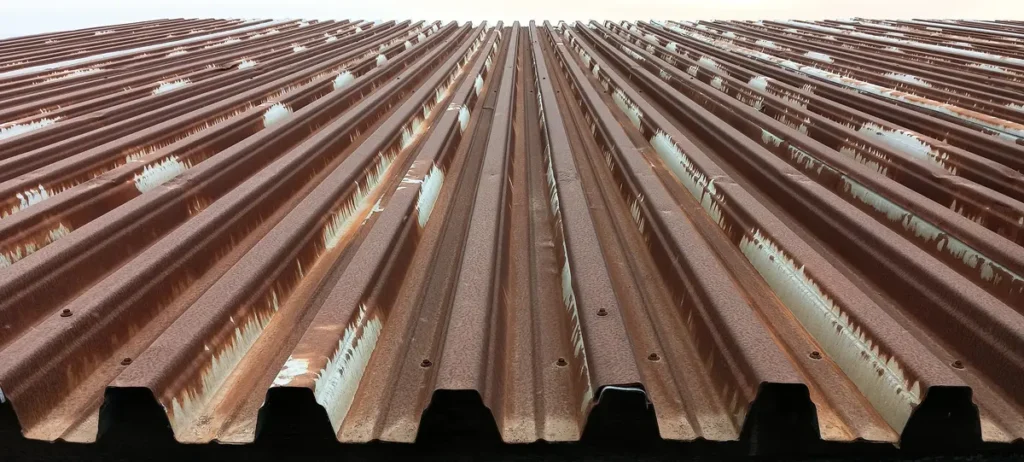 a rusty roof