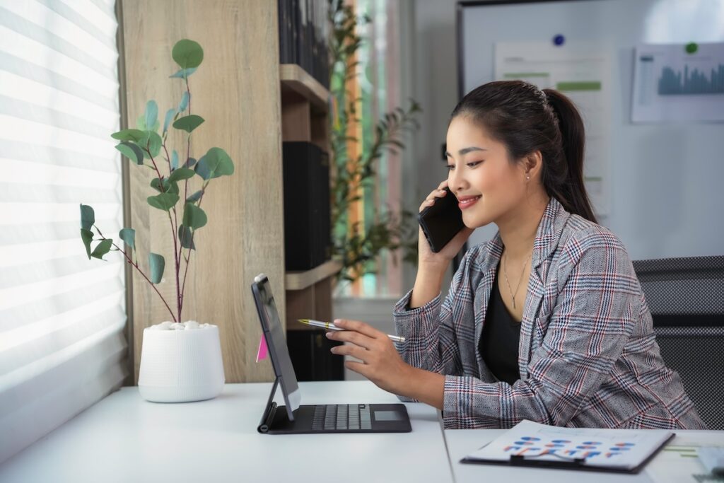 woman making financial plans