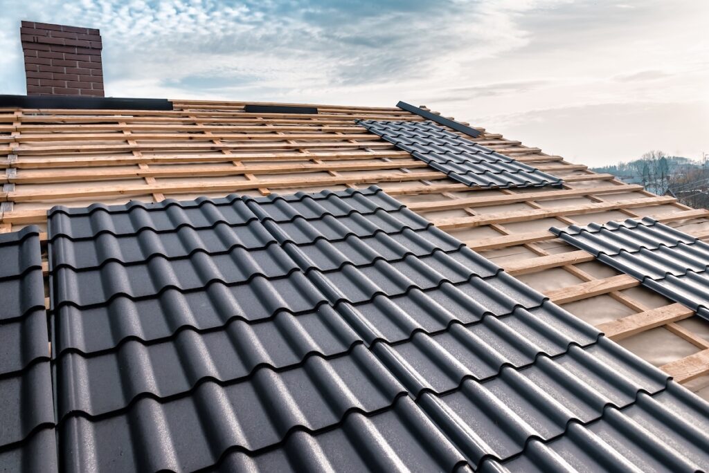 Composite tile on the roof