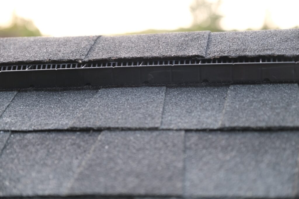 Roof ridge vent close up
