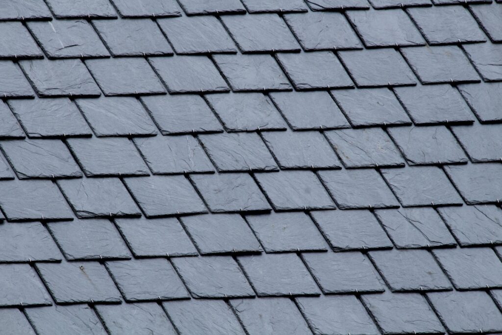 Black slate roofing